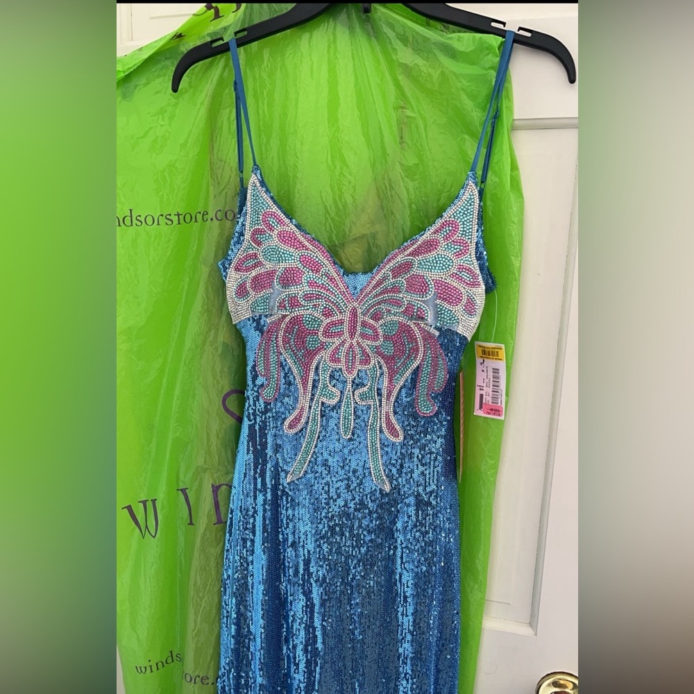 Blue Butterfly Prom Dress